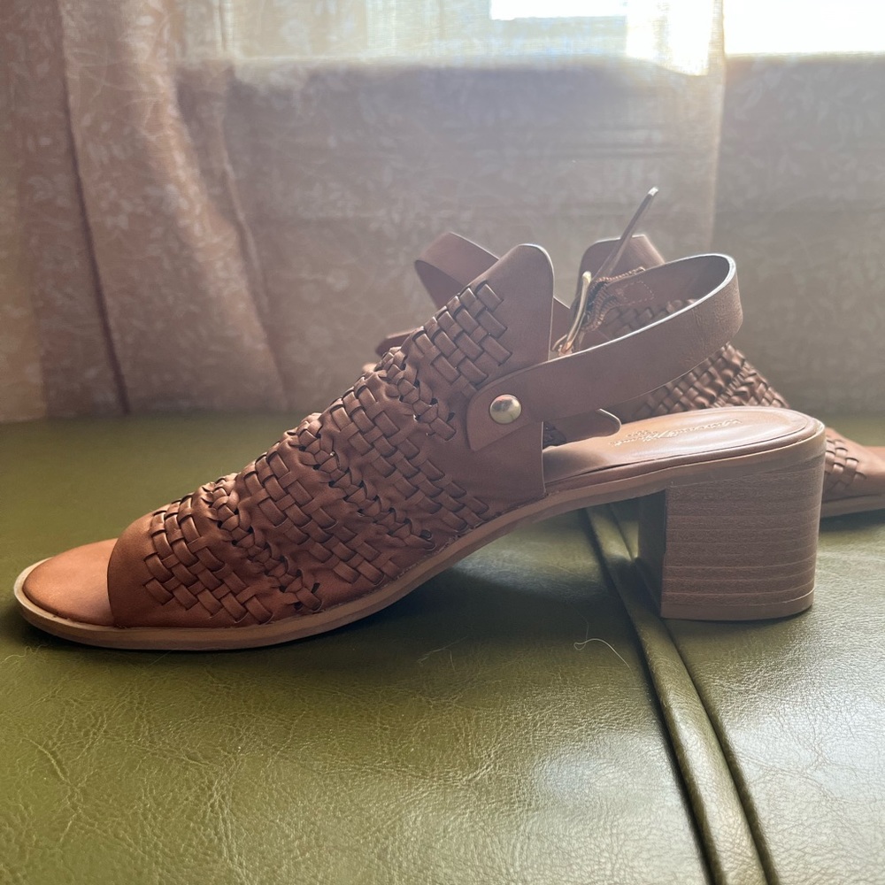 Brown Woven Sandals